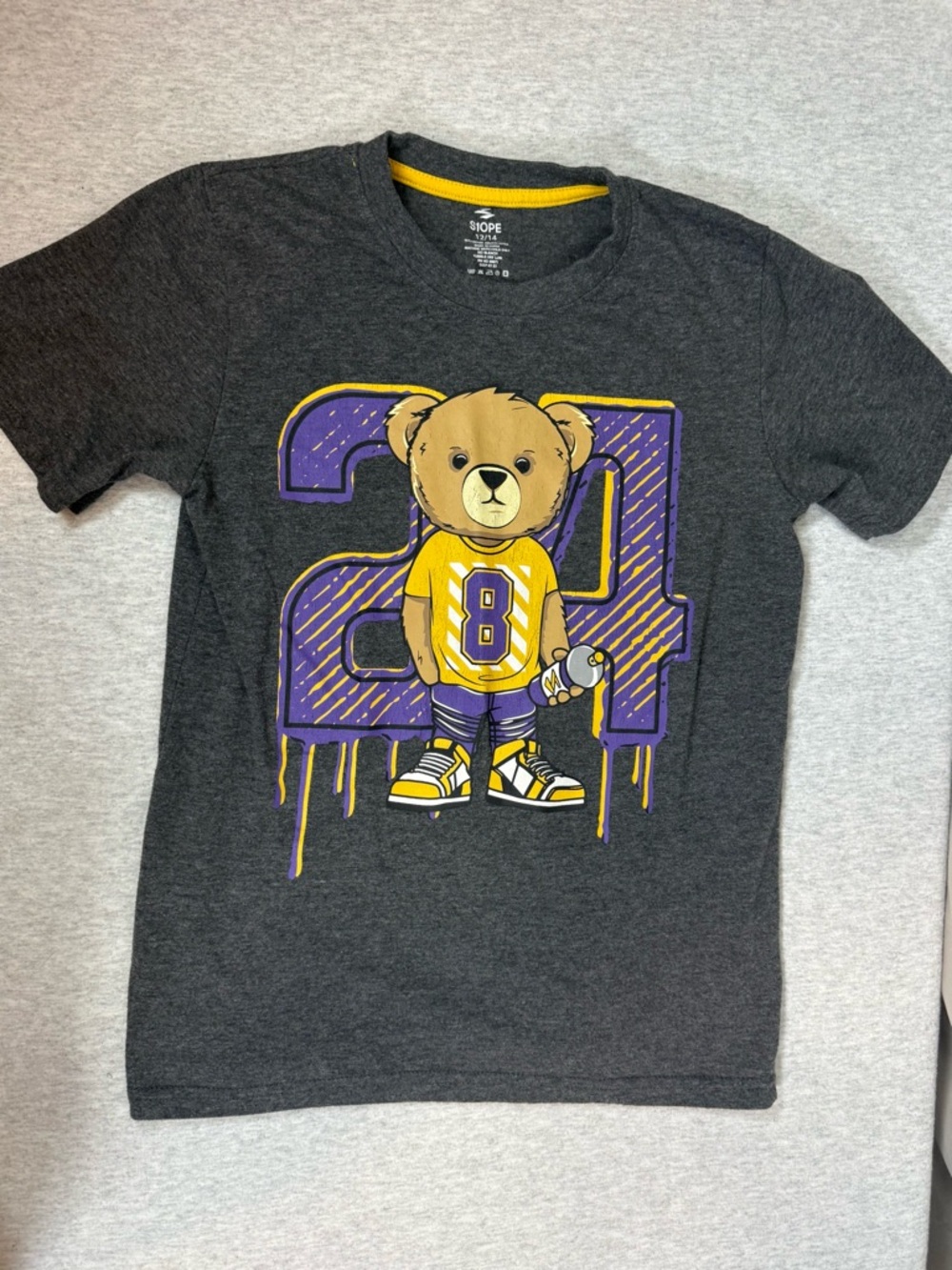 S10PE Lakers-Inspired Kobe Bryant “Bear” Graphic T-Shirt - Youth 12/14